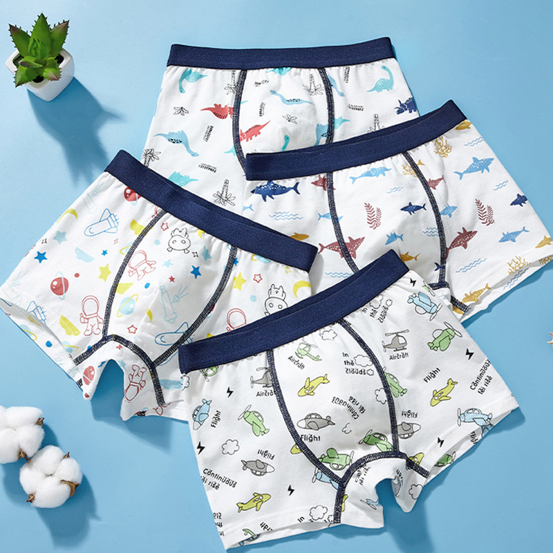 BabyBooFashion Set 4 quần lót đùi chip đùi bé trai 10-40kg  cotton cao cấp co dãn thoải mái mềm mịn CS014