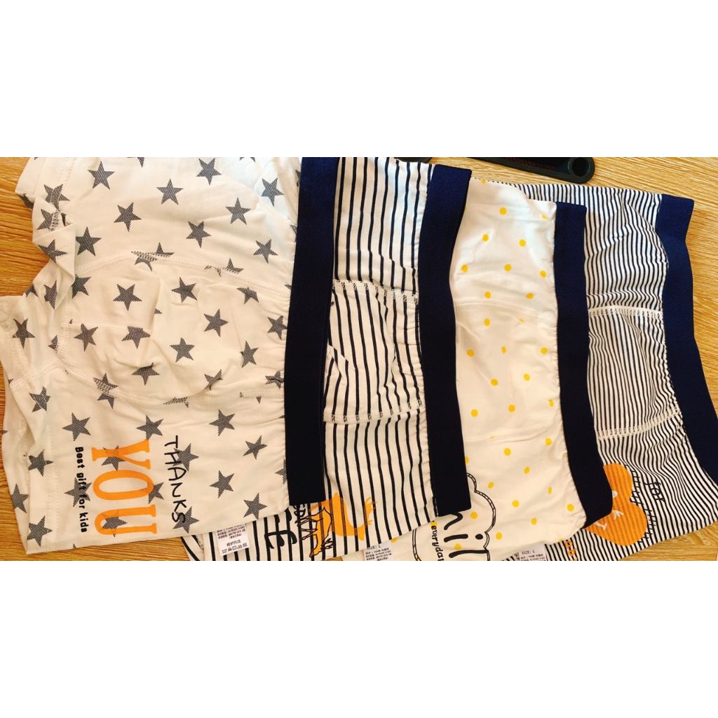BabyBooFashion Set 4 quần lót đùi chip đùi bé trai 10-40kg  cotton cao cấp co dãn thoải mái mềm mịn CS014