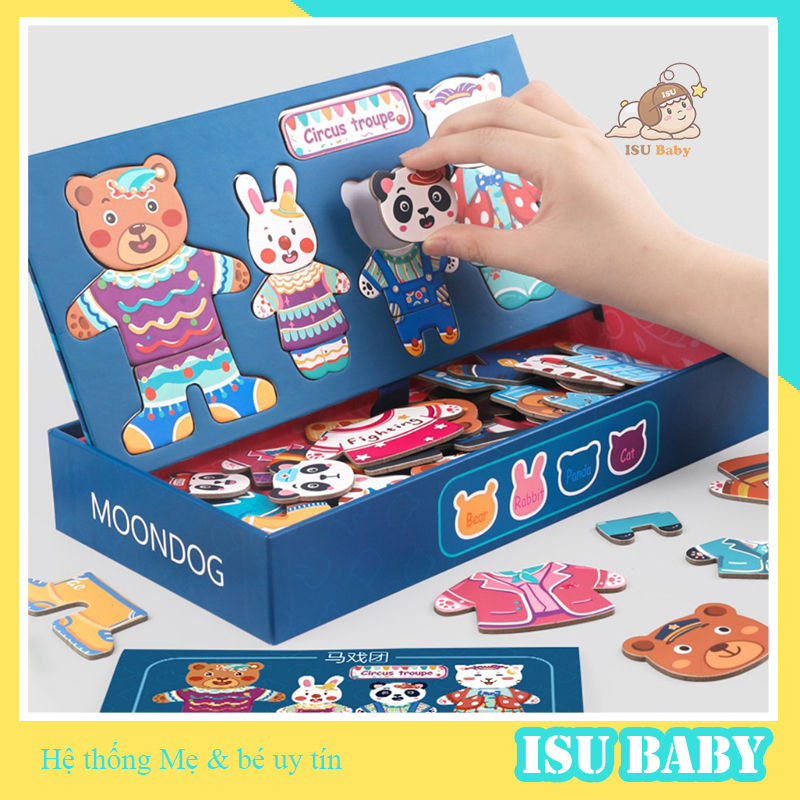 Bộ đồ chơi gia đình gấu đồ chơi thông minh ghép hình trí tuệ trẻ em đa chức năng trò chơi montessori