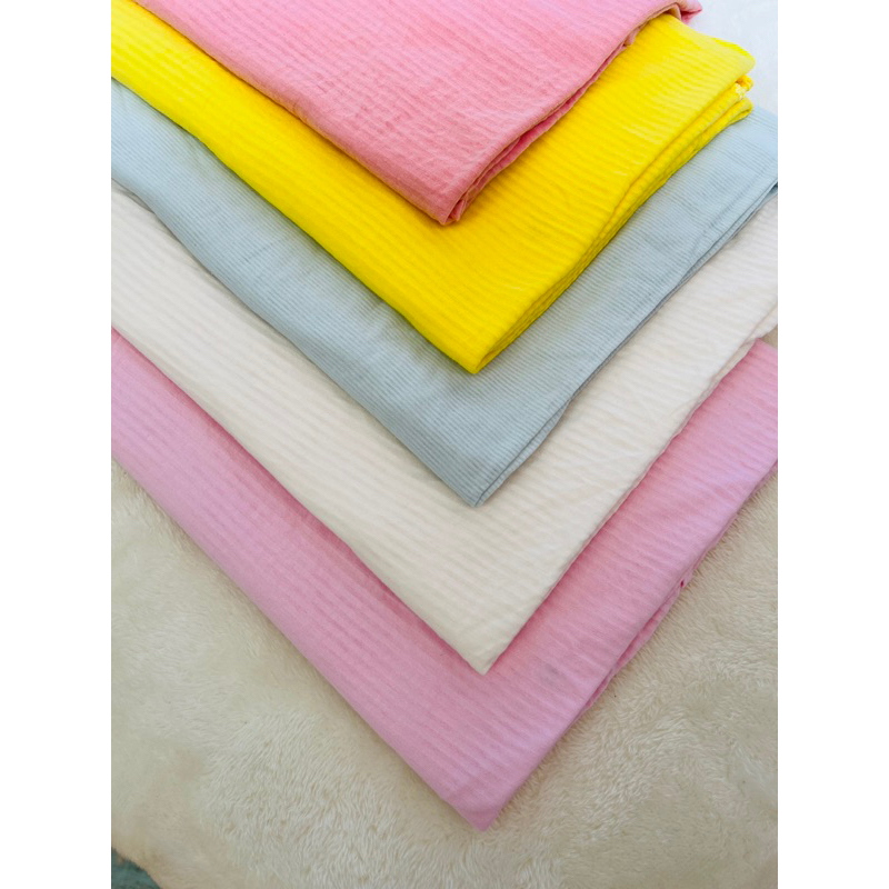 Vải cotton giấy Hàn màu baby