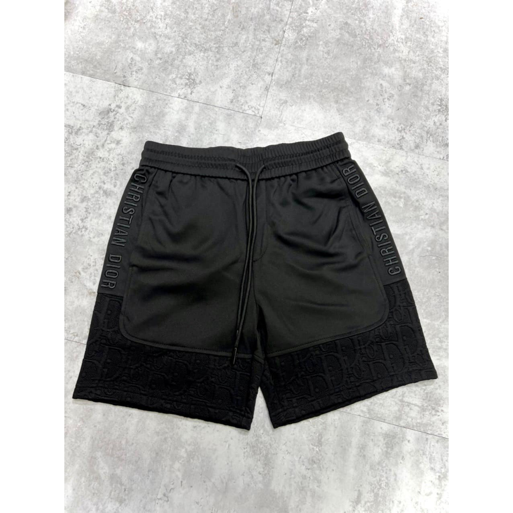 Quần short nam Diior + LV họa tiết thêu mix vân xốp thời trang ( Có clip)