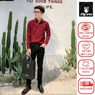 Áo Sơ Mi Nam Fig Tree Caro Đỏ Đen Hot Boy Mã 167