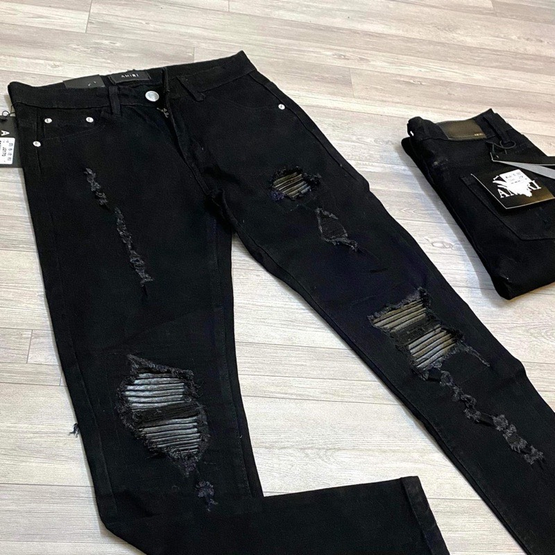 Quần bò jean nam dài xanh vá gối  trắng  đẹp mẫu mới,form skinny chất jean dày co giãn