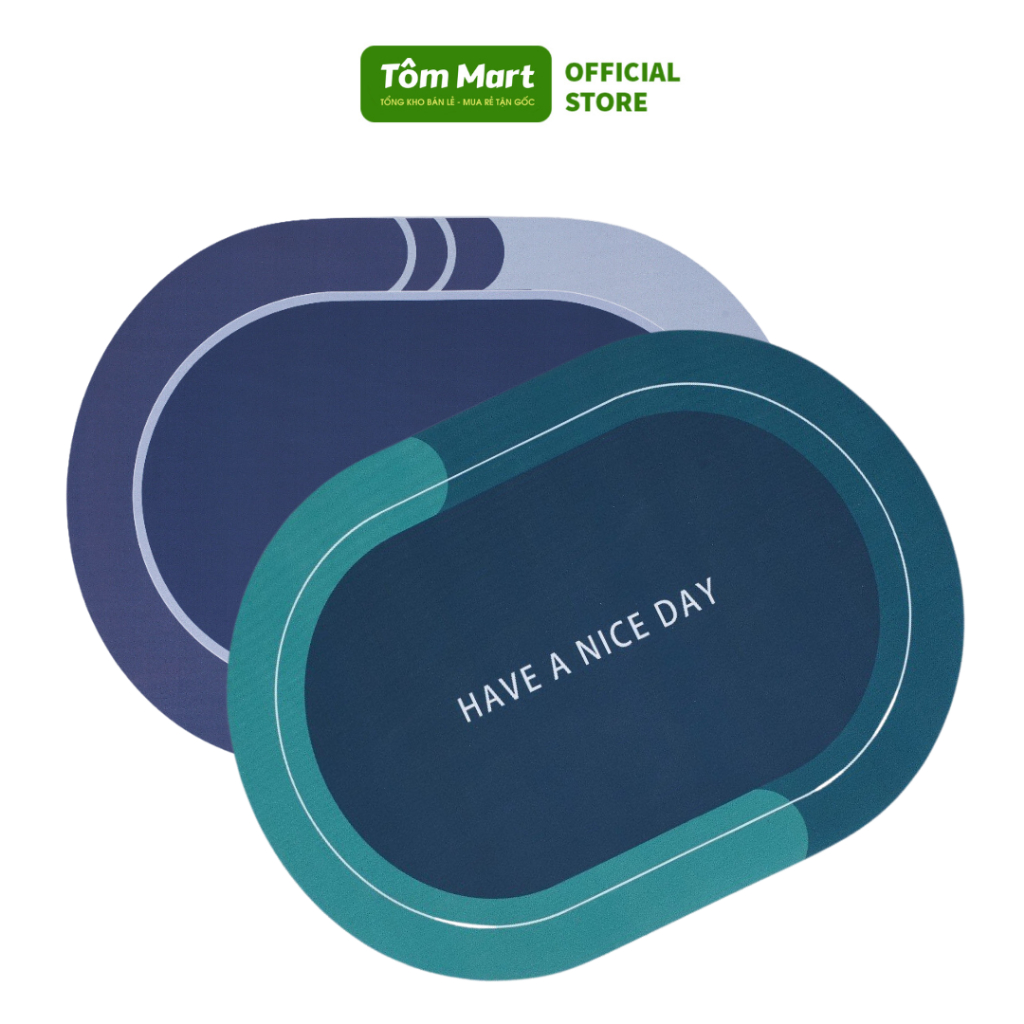 Thảm lau chân trải sàn silicon cao cấp TÔM MART thấm hút, cực mềm và chống trơn
