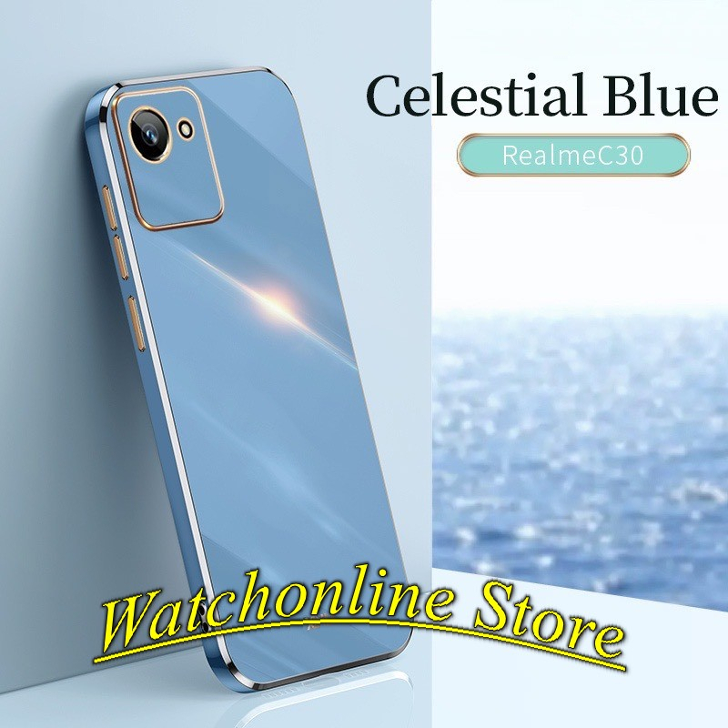 Ốp lưng dẻo mạ vàng viền vuông Realme C30 C30S Nazro 50i prime sang chảnh