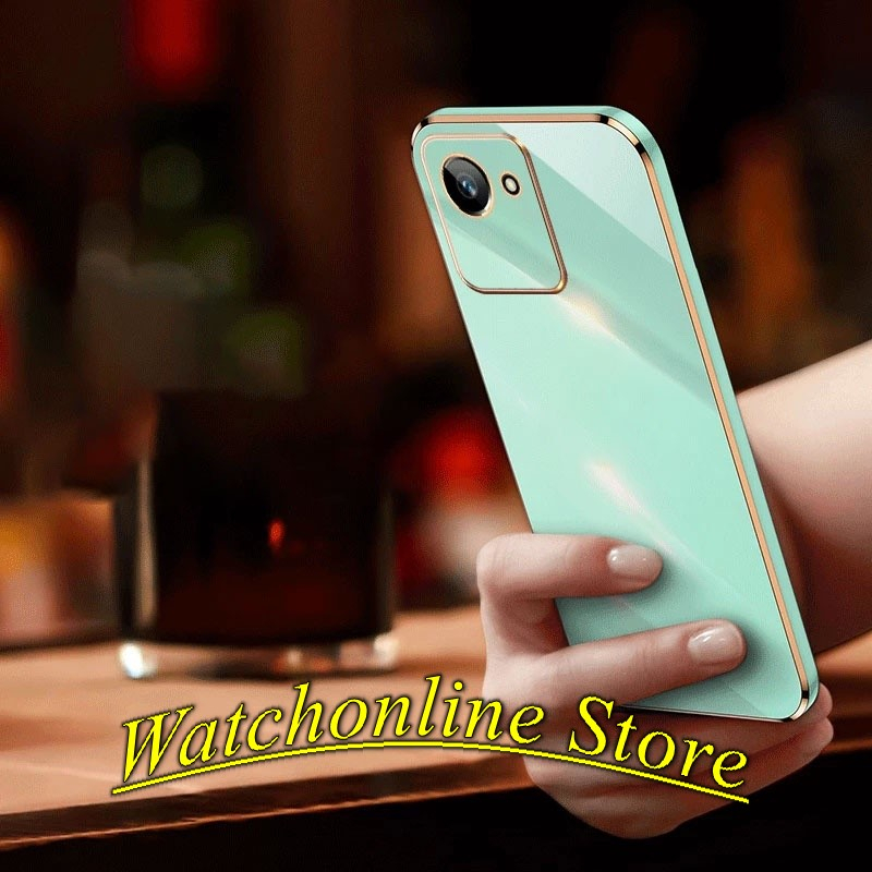 Ốp lưng dẻo mạ vàng viền vuông Realme C30 C30S Nazro 50i prime sang chảnh