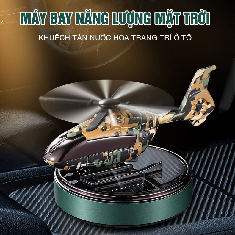 Máy Bay Trực Thăng Xoay Năng Lượng Mặt Trời Trang Trí Xe Hơi, Khử Mùi Ô Tô