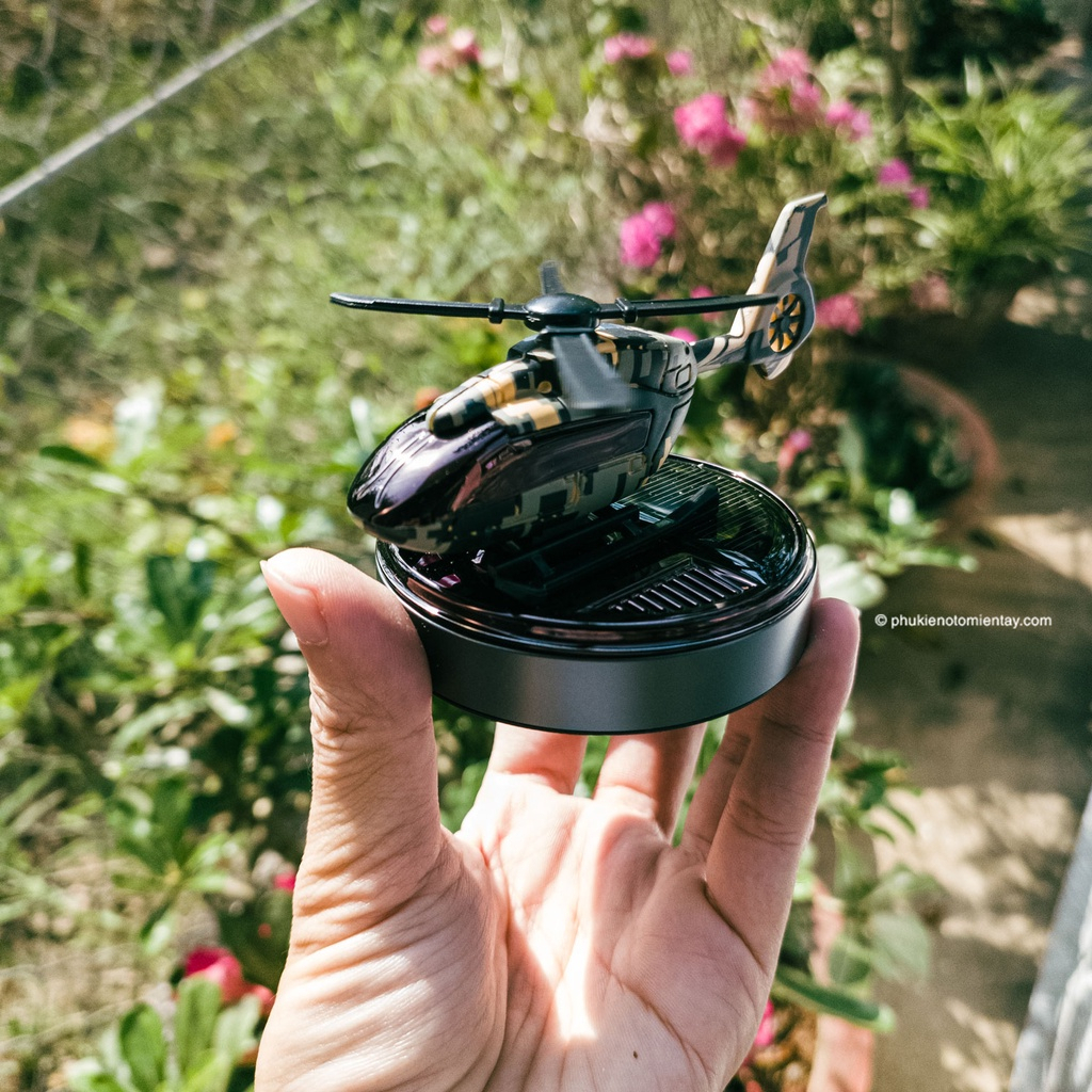 Máy Bay Trực Thăng Xoay Năng Lượng Mặt Trời Trang Trí Xe Hơi, Khử Mùi Ô Tô