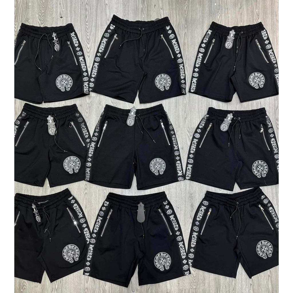 Quần short nam Chomm heart họa tiết thêu + phối da