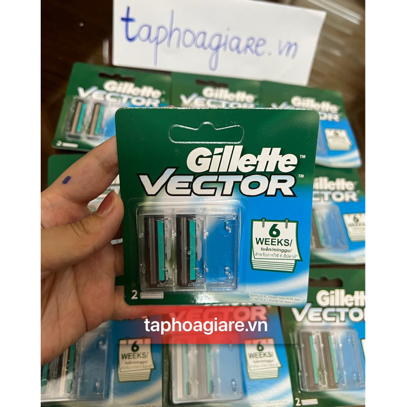 Bàn dao cạo râu Gillette Vector 2 lưỡi kép chính hãng