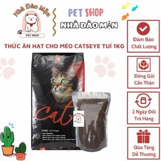 Catseye thức ăn hạt cho mèo Túi 1kg nhập khẩu Hàn Quốc hạt cateye chính hãng ngừa búi lông pet shop đào mận