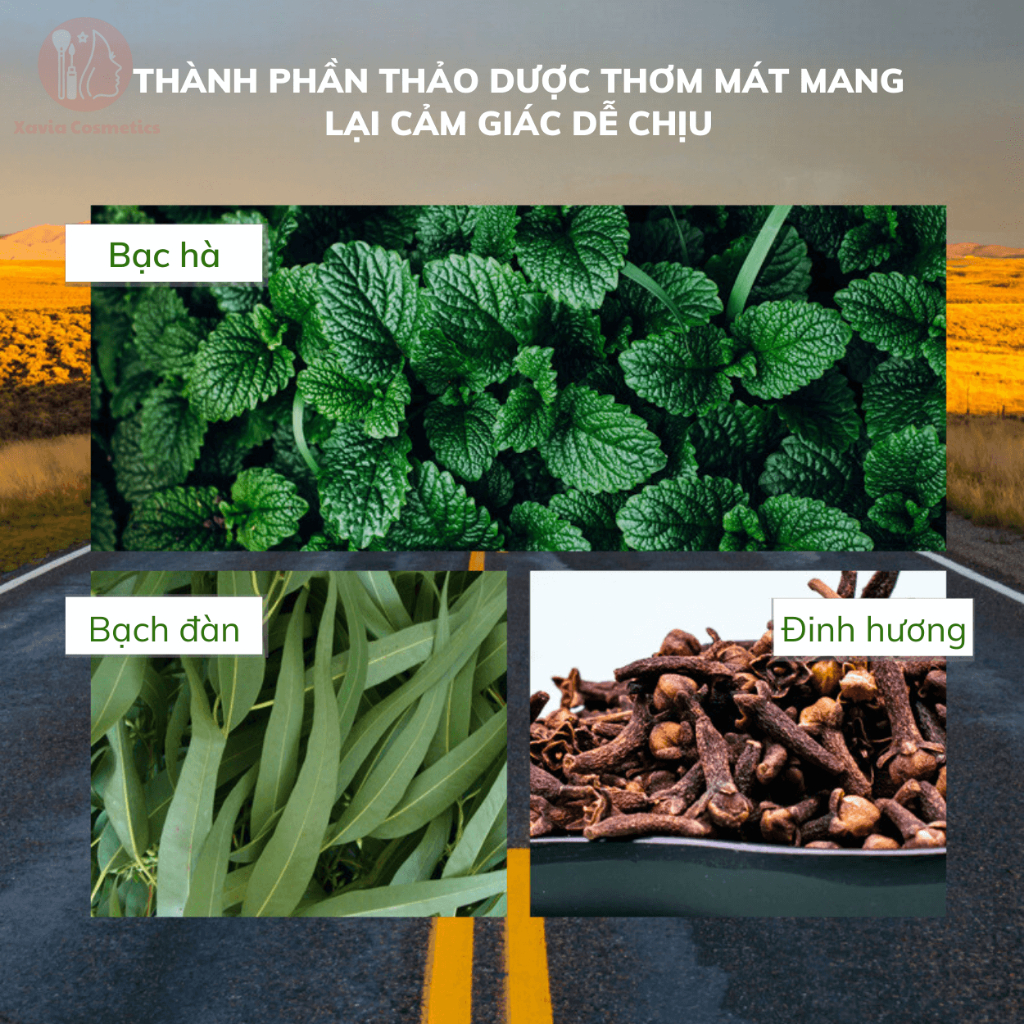 Thanh lăn thảo dược chống say xe - Tinh dầu bạc hà chống các triệu chứng buồn nôn, đau đầu, khó chịu do say tàu xe