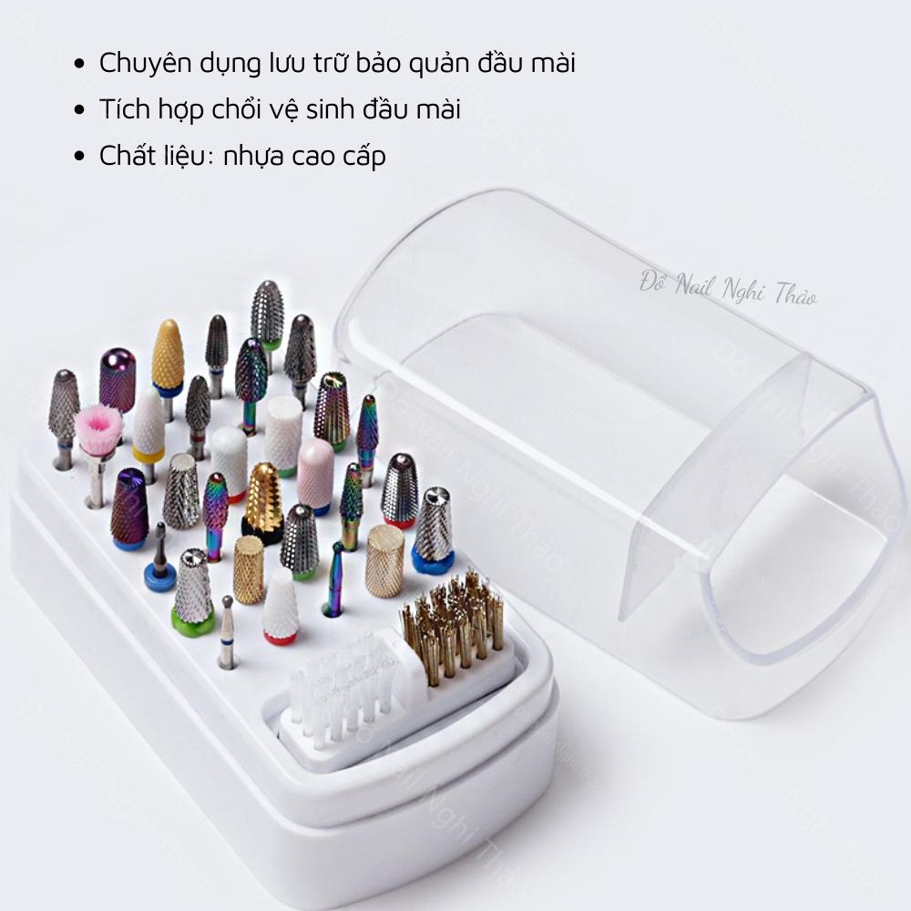 Hộp đựng đầu mài nail 2in1 kèm chổi vệ sinh JELIVA