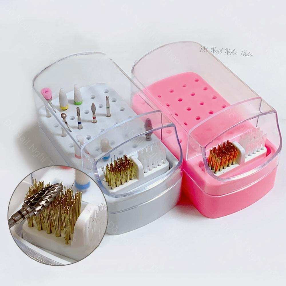 Hộp đựng đầu mài nail 2in1 kèm chổi vệ sinh JELIVA