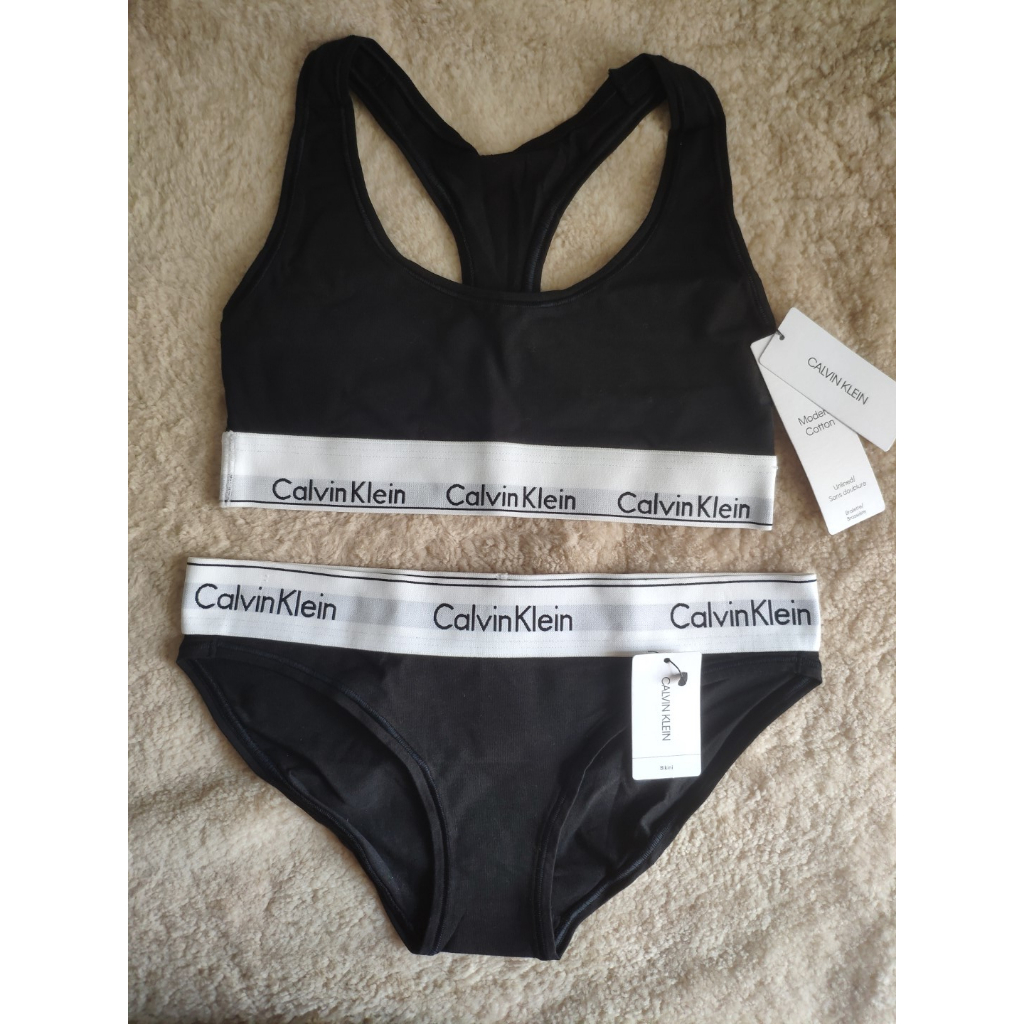Calvin Klein - Set đồ lót bra nữ CK, Áo ngực & quần lót style thể thao không gọng - Modern Cotton