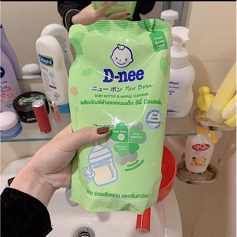 Túi Nước Rửa Bình Sữa Dnee, Nước Xúc Bình Sữa Dnee Organic Thái Lan 600ml An Toàn Cho Bé - tongkhohuyhoang168