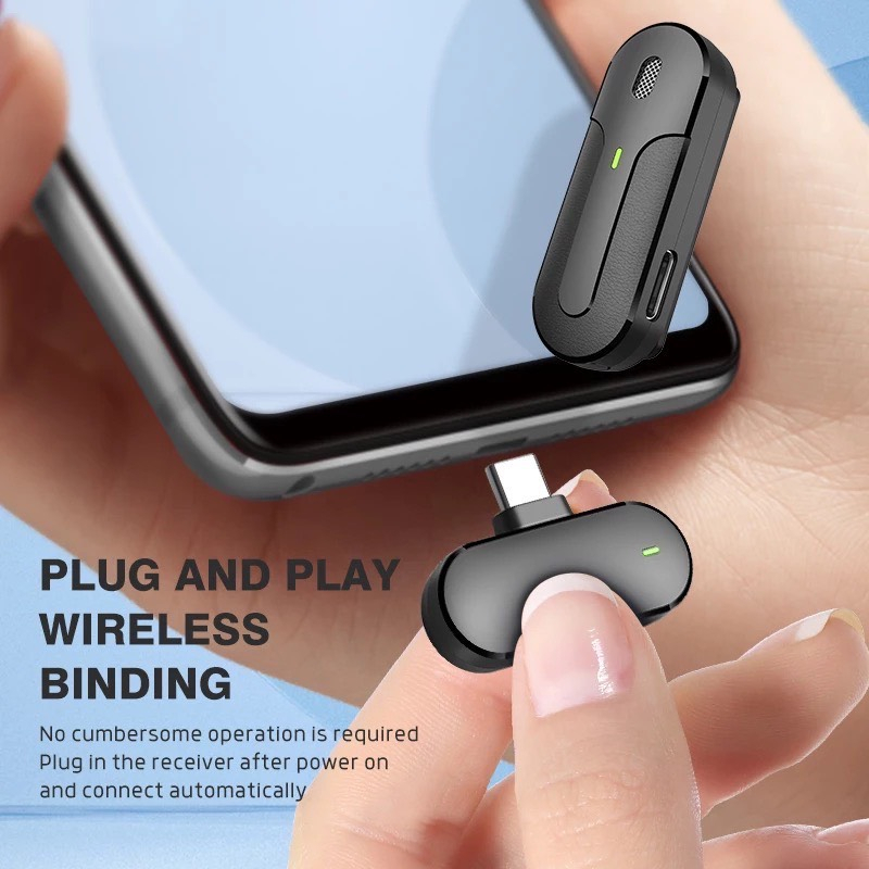 Micro cài áo không dây M9 Pro,M9  dock sạc dự phòng cho điện thoại iOS hoặc Android để live steam TikTok Vloger Youtuber