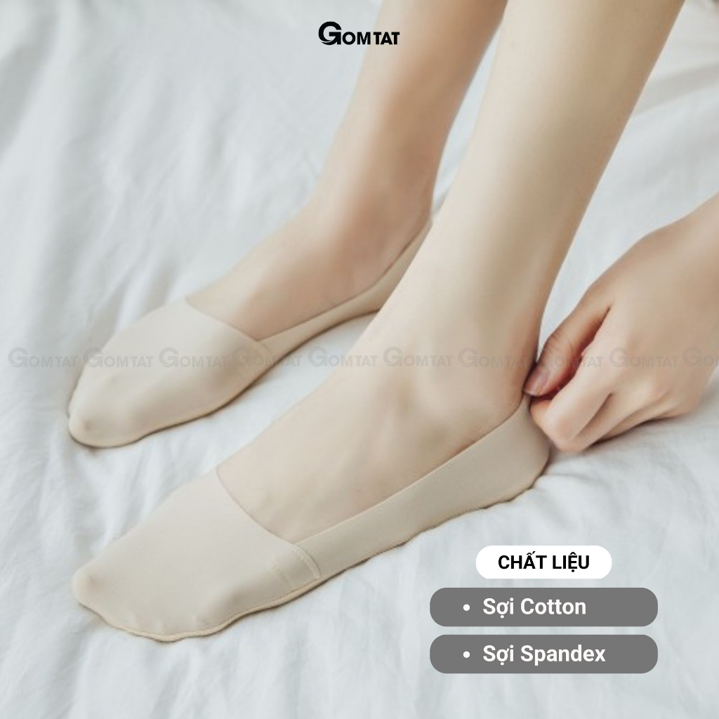 Tất lười nữ chống tụt gót chất liệu sợi cotton cao cấp, vớ mang giày búp bê mềm mại thoáng mát - TATLUA-UYE-7002-1DOI