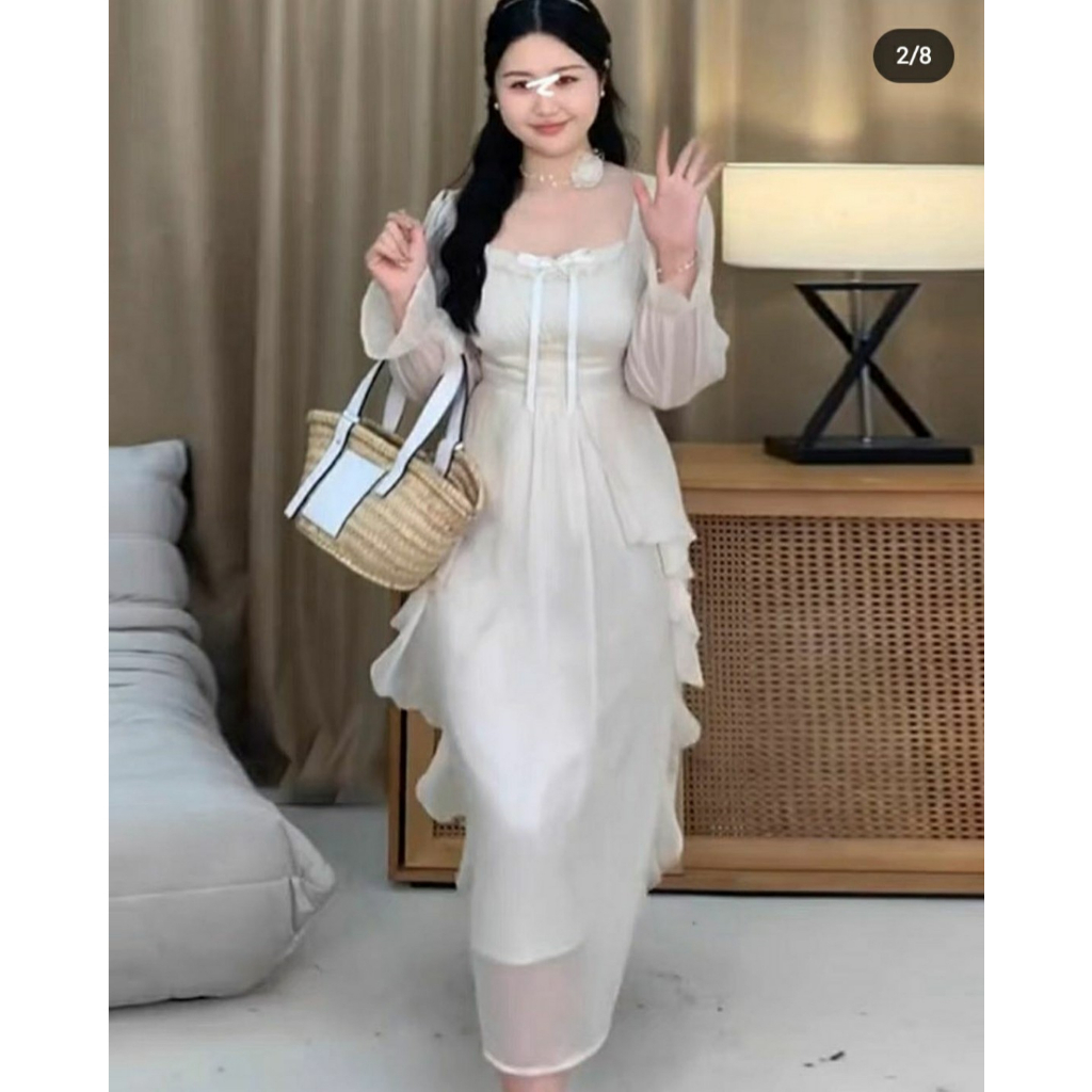 [ Bigsize 55-100kg ] Váy tiểu thư cổ vuông