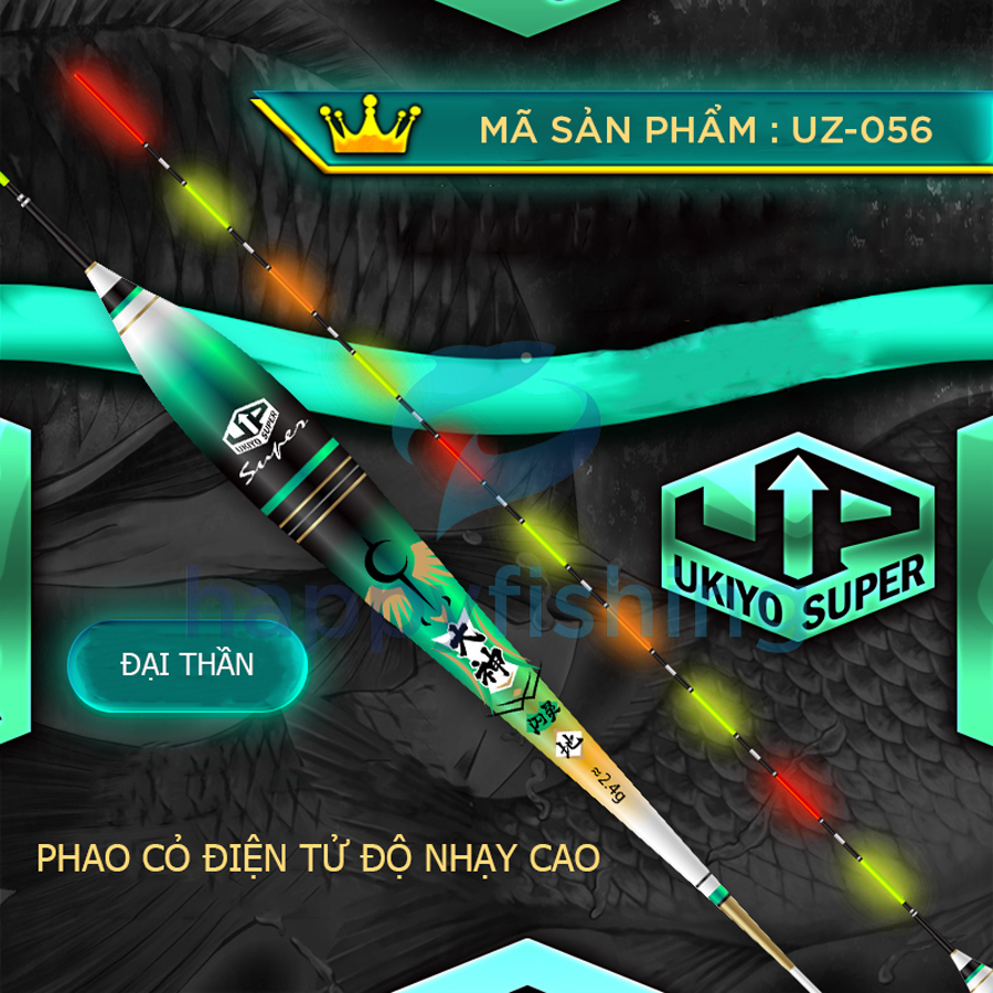 Phao Cỏ Điện Tử, Phao Đèn Câu Đêm Độ Nhạy Cao UKIYO UZ-056 (Đại Thần)- Happy Fishing