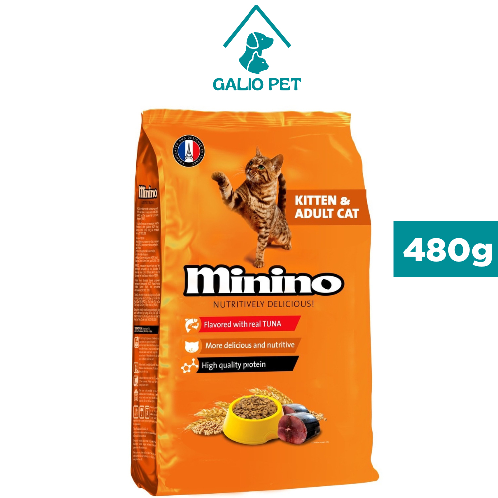 Thức ăn cho Mèo Minino Tuna Flavored vị Cá Ngừ, túi 480g