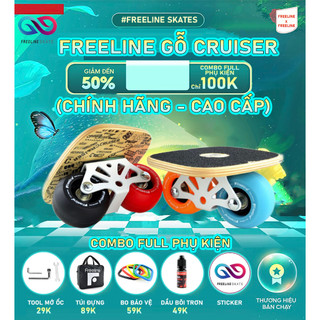 [FREELINE] VÁN TRƯỢT FREELINE SKATE GỖ BÁNH XỊN (COMBO FULL PHỤ KIỆN)