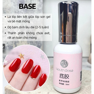 base- top- cứng móng hoa hồng mới chai 20ml