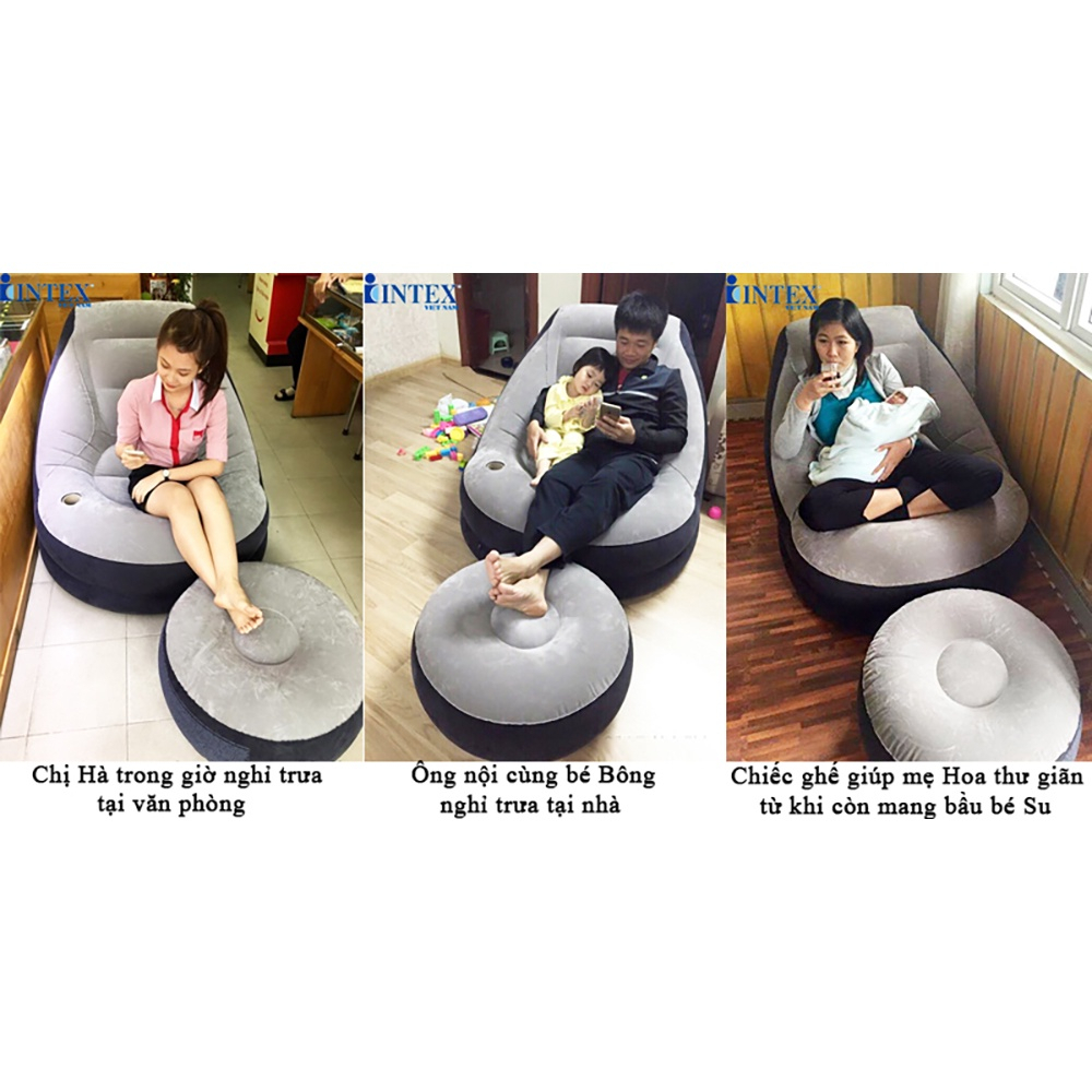 Ghế Hơi Intex Ghế tình yêu bơm hơi cao cấp Ghế Đệm Hơi Tựa Lưng, Sofa Hơi, Ghế Đệm Hơi Êm Ái.