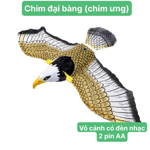 Đồ chơi mô hình Chim Đại Bàng ( chim ưng) vỗ cánh dùng pin có đèn nhạc