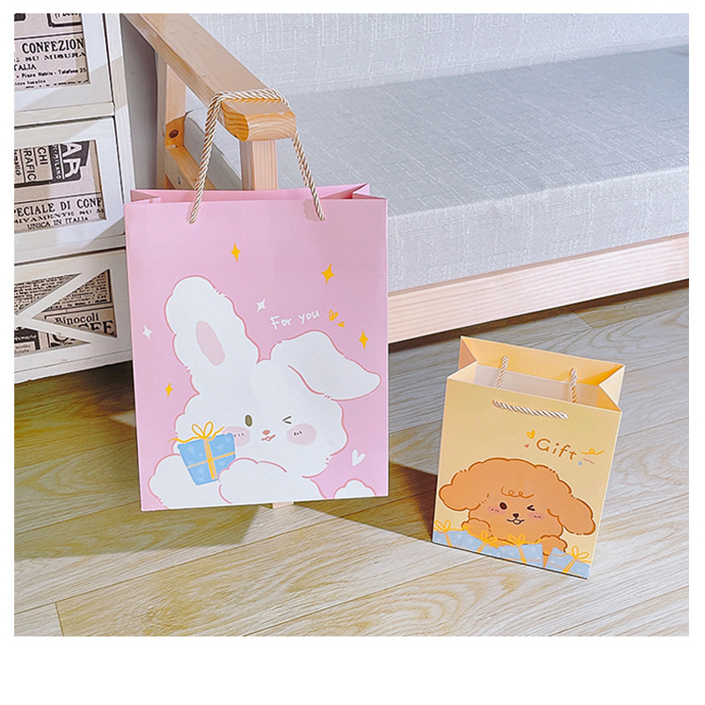 Túi giấy đựng quà hình Gấu dễ thương - VUABAOBI, Túi quà cute quai lụa đựng đồ đa năng