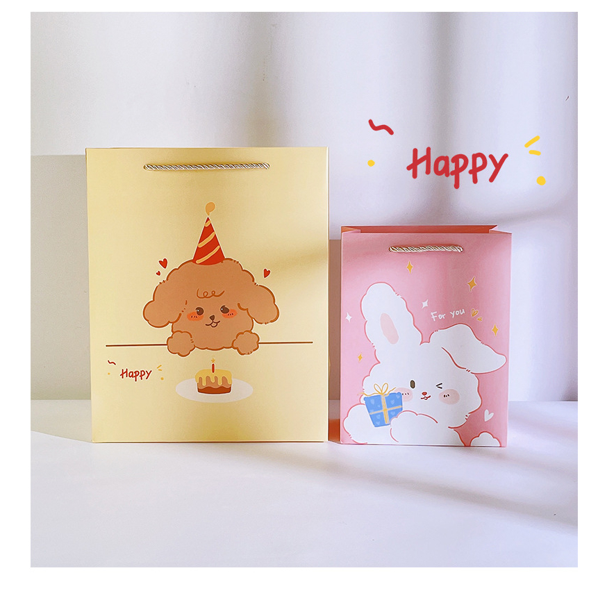 Túi giấy đựng quà hình Gấu dễ thương - VUABAOBI, Túi quà cute quai lụa đựng đồ đa năng