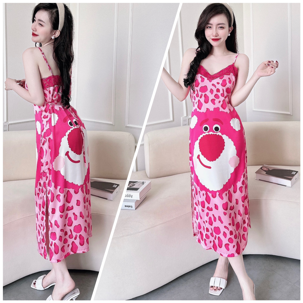 Váy ngủ 2 dây lụa latin siêu mịn mềm mát freesize dưới 65kg MY STORE | BigBuy360 - bigbuy360.vn