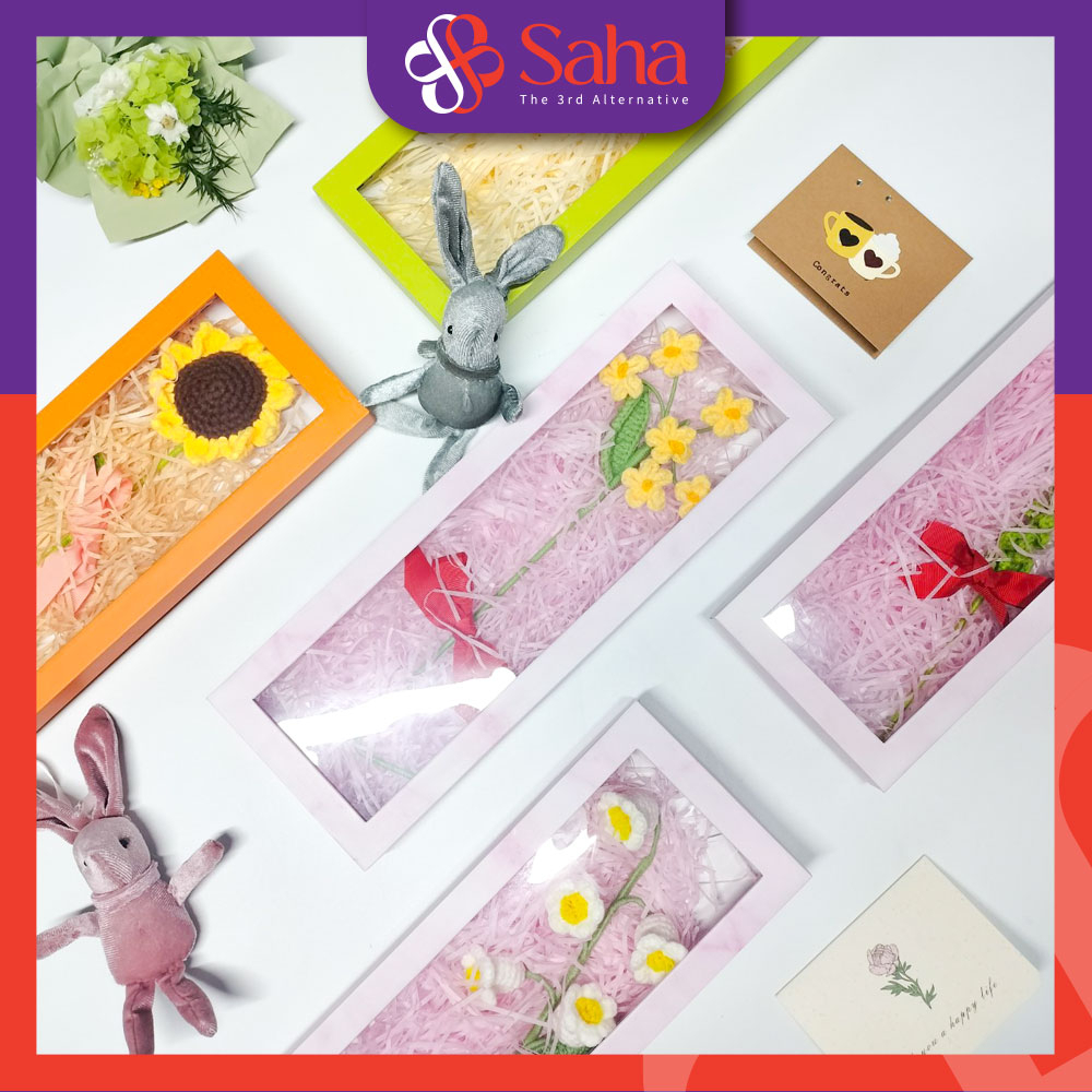Hộp Giấy Đựng Quà Tặng Có Cửa Sổ Đựng Hoa 3 Màu Xanh Lá, Hồng, Cam Size 35.8x13x3.5 Cm