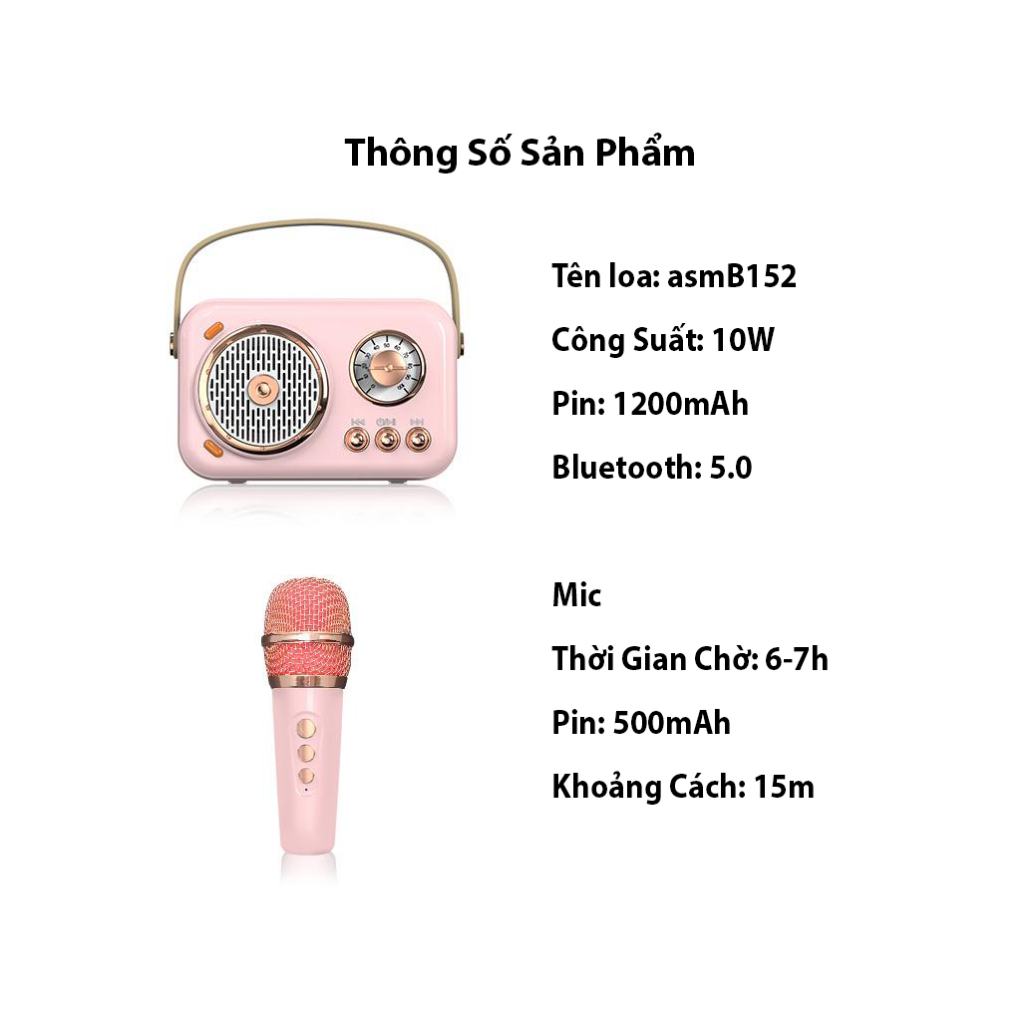 Loa Mini Hát Karaoke D12 Dành Cho Máy Chiếu Và Điện Thoại, Hỗ Trợ Bluetooth 5.0