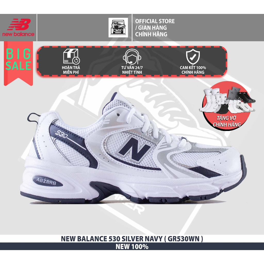 Giày New Balance 530 SILVER NAVY ( GR530WN ) - REAL AUTHETIC 100%