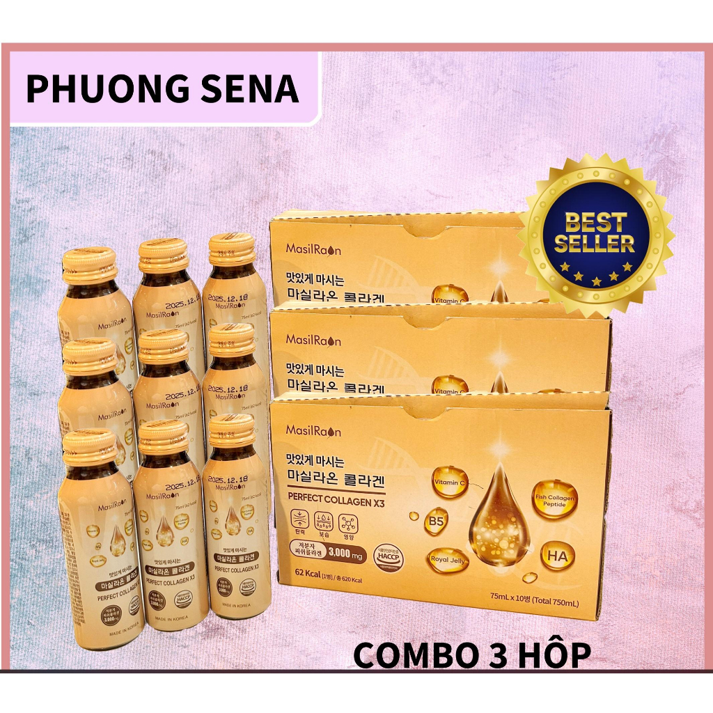JH32  Combo 3 hộp 30 chai collagen Masilraon Perfect 3000mg