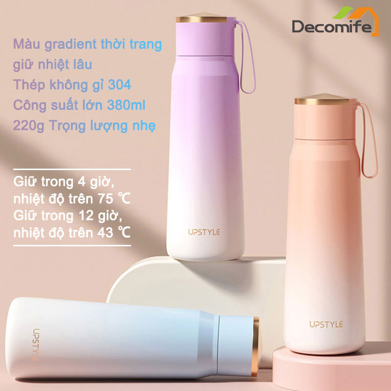 Bình giữ nhiệt 304 thép không gỉ 12h Màu Gradient Nhỏ Thuận tiện mang theo