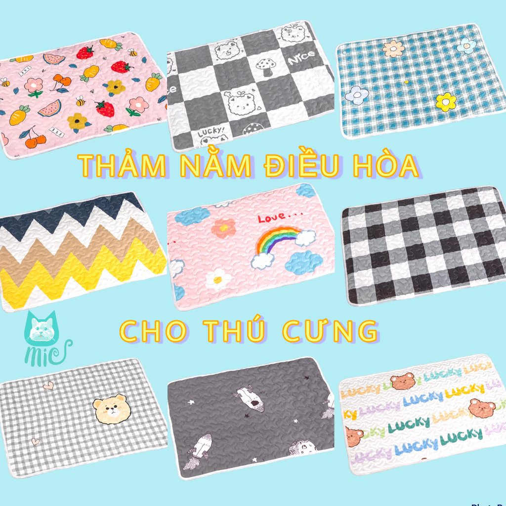 Thảm nằm cho thú cưng bằng cotton, đệm ấm chó mèo, thảm điều hoà thoáng khí, mát mẻ