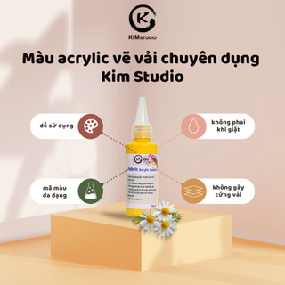 MÀU ACRYLIC VẼ VẢI CHUYÊN DỤNG/ KIM STUDIO/ DUNG TÍCH 70ML/ 29 MÃ MÀU/MÀU VẼ GIẶT KHÔNG PHAI