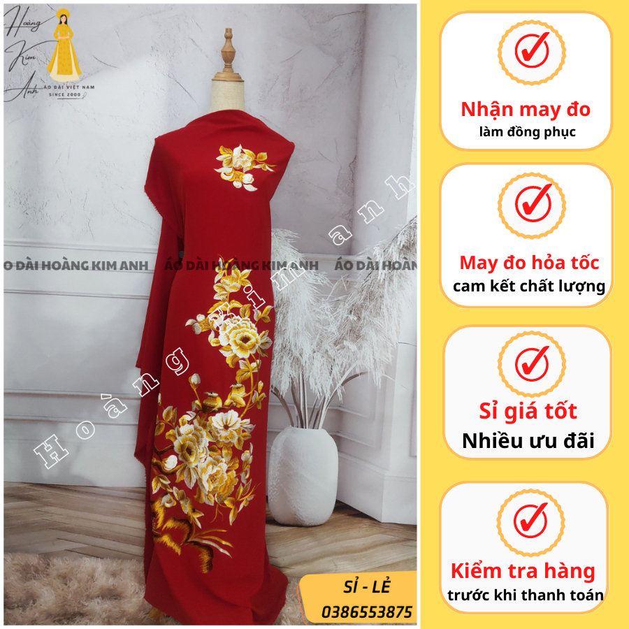 VẢI MAY ÁO DÀI VẢI LỤA MANGO THÊU LẮC TAY THU CÔNG HỌA TIẾT CHIM VÀ HOA ĐỘC LẠ, HÀNG THIẾT KẾ CAO CẤP - MẪU LỤA MANGO 9