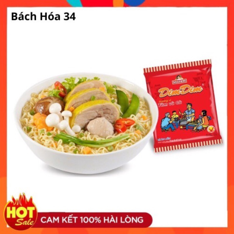 Bịch 10 gói Mỳ tôm Dim Dim hương vị Tôm và Gà