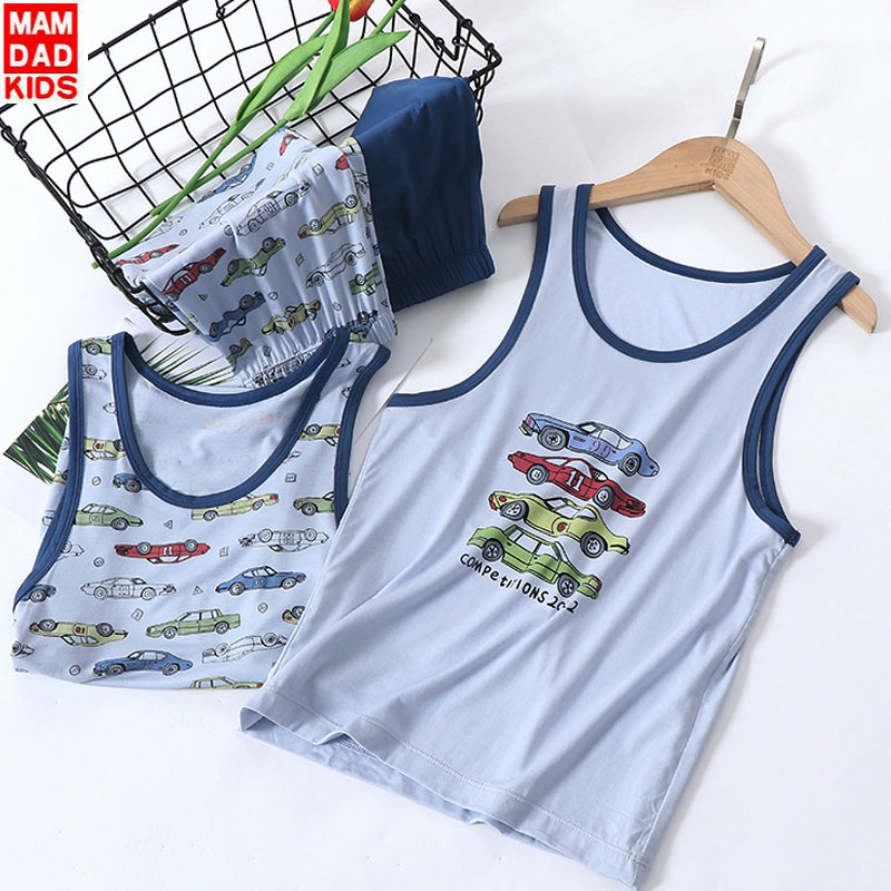 Đồ Bộ Sát Nách chất Thun Lạnh siêu mát cho bé Trai, chính hãng MAMDADKIDS