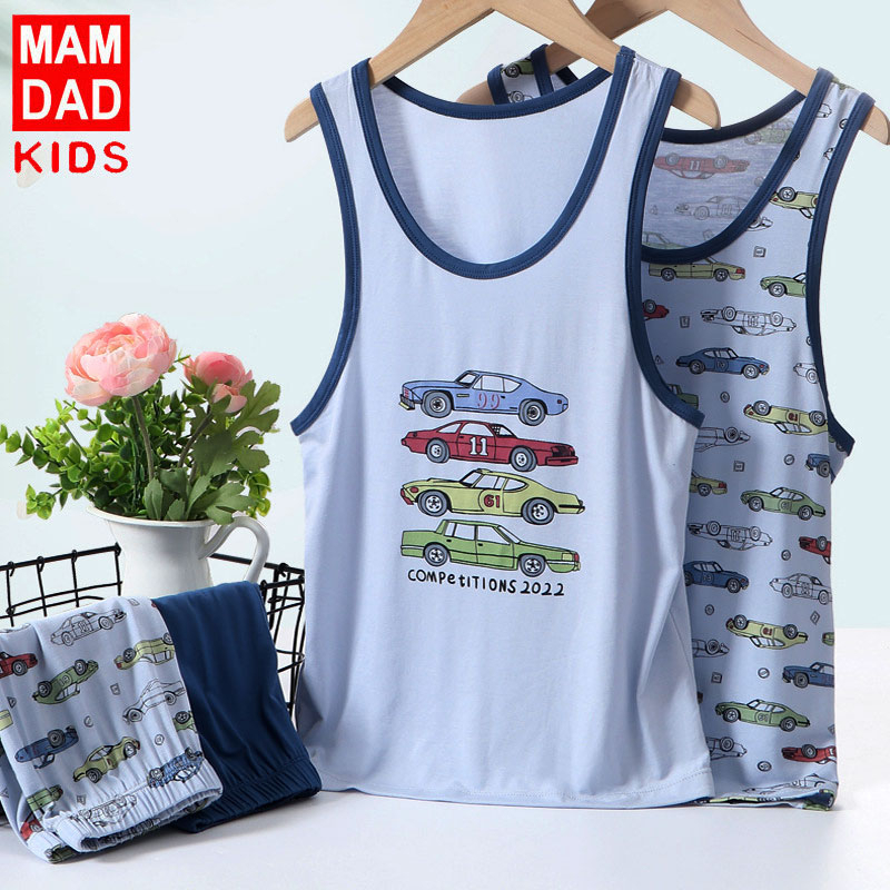 Đồ Bộ Sát Nách chất Thun Lạnh siêu mát cho bé Trai, chính hãng MAMDADKIDS