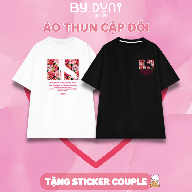 Áo thun cặp đôi nam nữ form rộng Local Brand unisex, áo cặp bạn thân vải cotton By.Duni nhiều mẫu chó mèo FULL BOX
