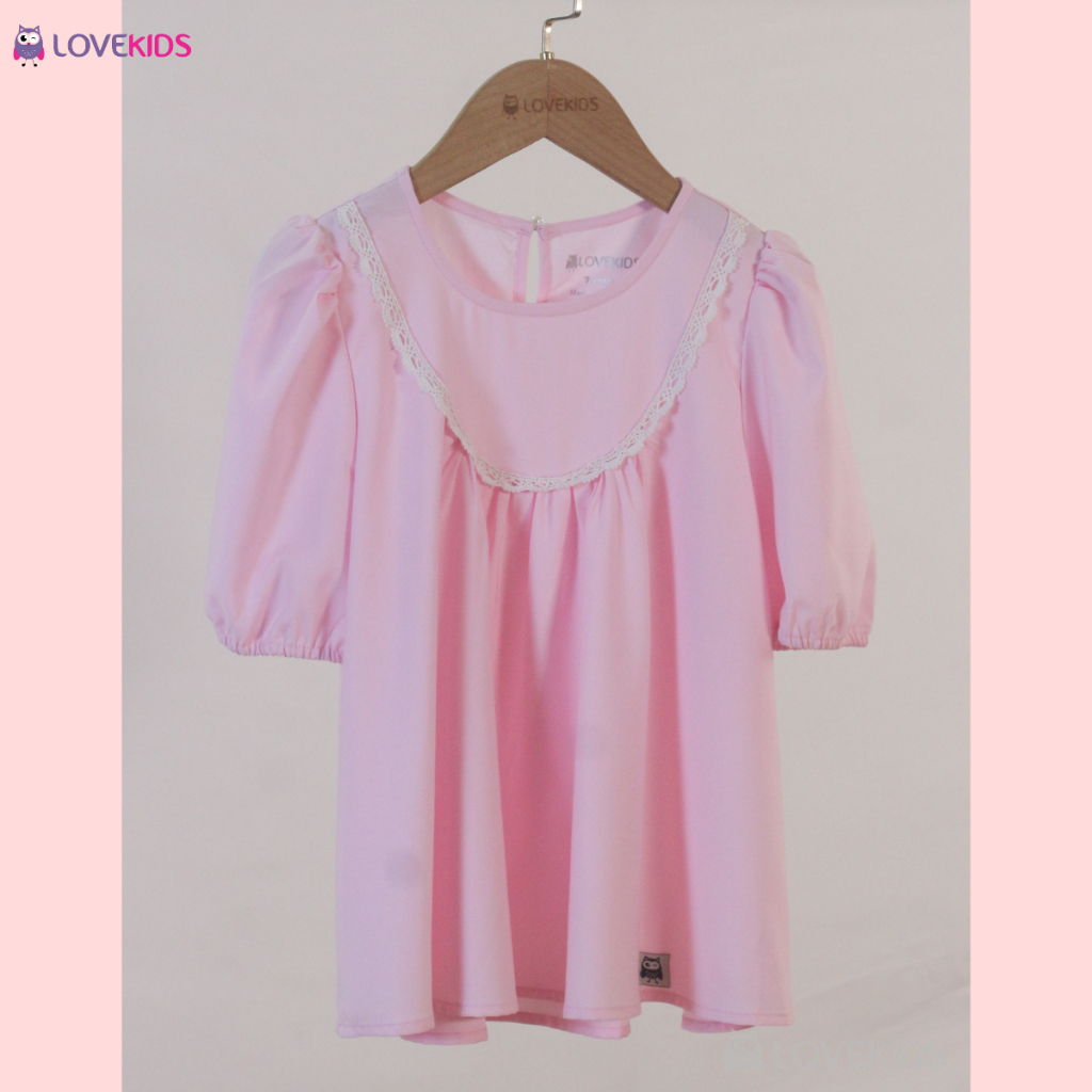 Áo BG cộc tay phối ren - Lovekids