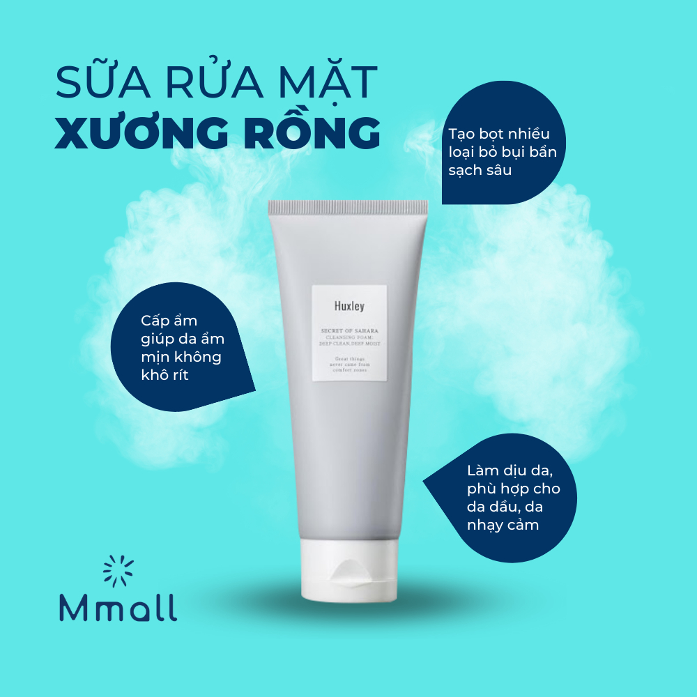 Sữa rửa mặt Huxley Cleansing Foam cho da dầu tạo bọt sạch sâu 100ml | Mmall_vn