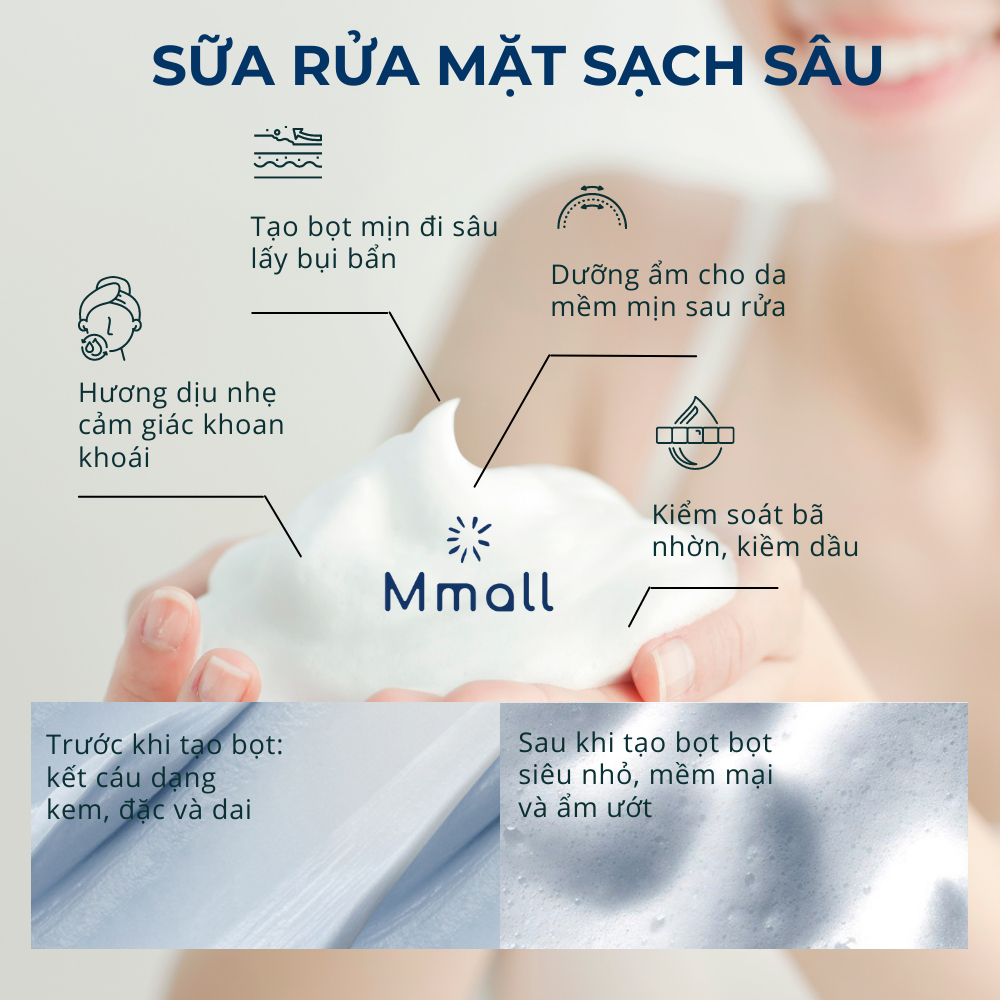 Sữa rửa mặt Huxley Cleansing Foam cho da dầu tạo bọt sạch sâu 100ml | Mmall_vn