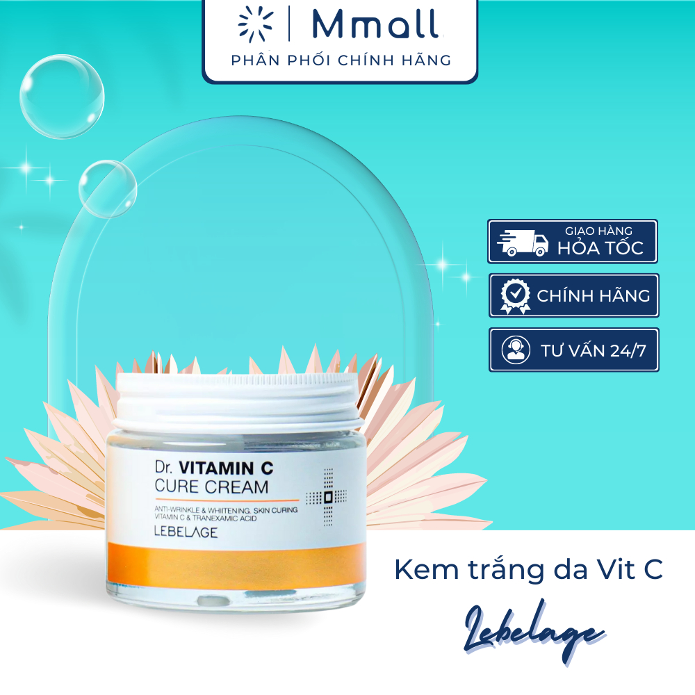 Kem trắng da Lebelage Dr. Vitamin C Cure Cream dưỡng trắng da mặt từ Vitamin C và tranexamic acid 70ml | Mmall_vn