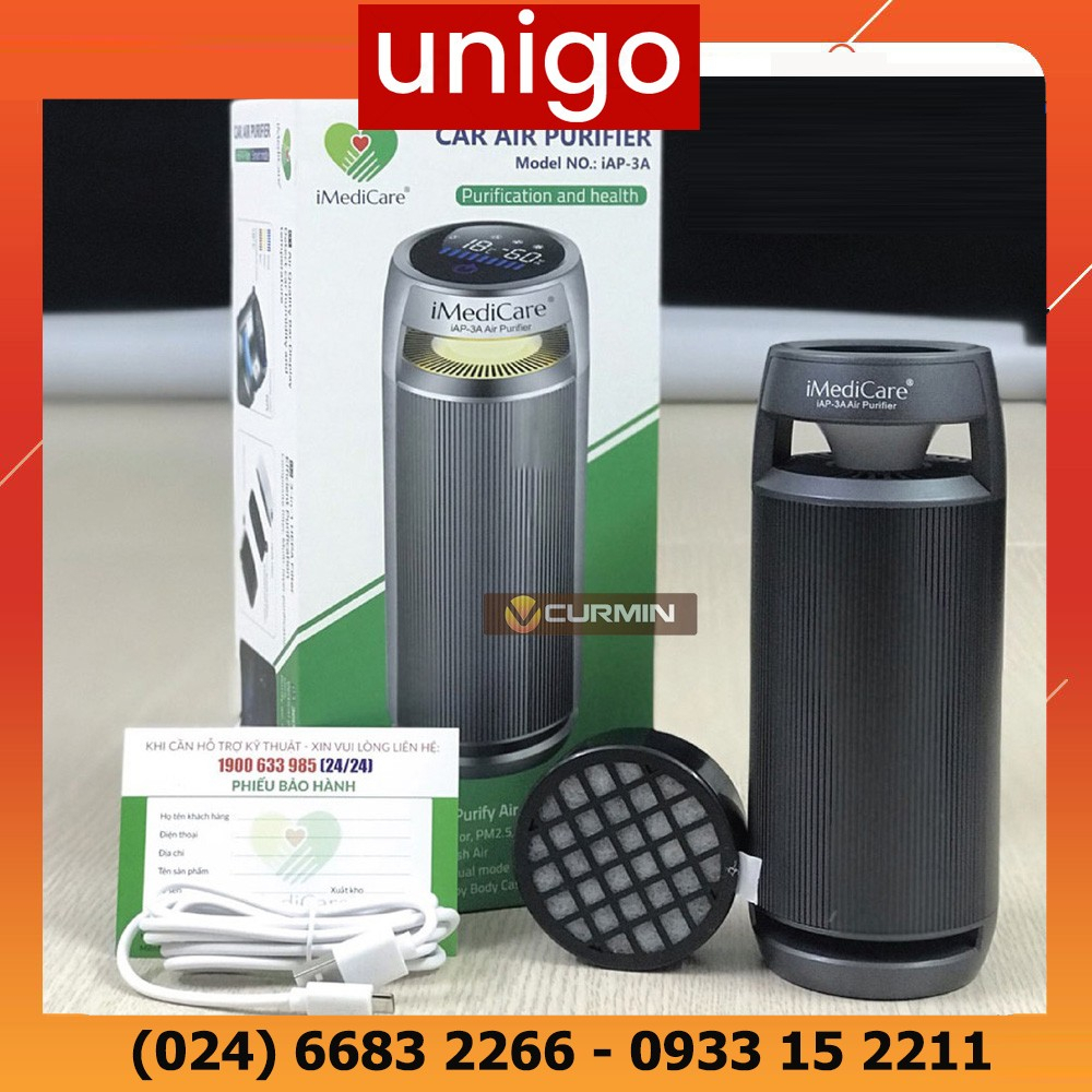 Máy lọc không khí ô tô iMediCare iAP-3A (CHÍNH HÃNG BH 2 NĂM) (TẶNG 1 BỘ LỌC)