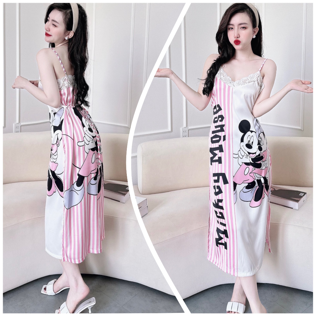Váy ngủ 2 dây lụa latin siêu mịn mềm mát freesize dưới 65kg MY STORE | BigBuy360 - bigbuy360.vn